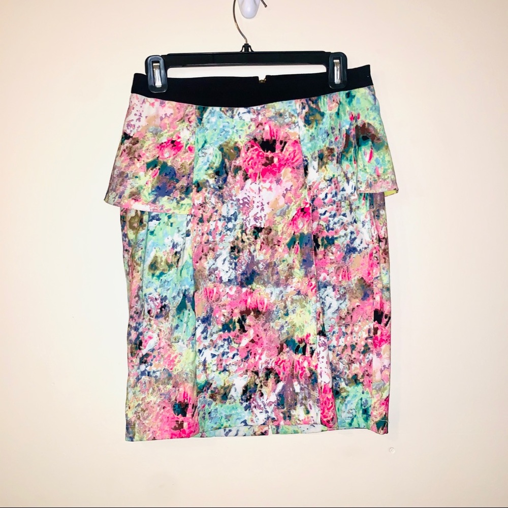 Floral peplum skirt